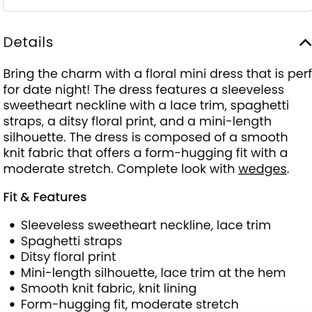 Windsor Charming Chic Ditsy Floral Lace Trim Lined Mini Dress, XXS - Picture 14 of 14